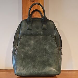 Stylish Green Leather Tablet Tote Bag